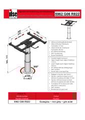 ILSE TECHNIK 5962G06 360° Dönebilen İleri Geri Kaydırmalı Karavan Masa Ayağı