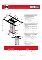 ILSE TECHNIK 5982SS10 360° Dönebilen İleri Geri Kaydırmalı Karavan Masa Ayağı