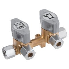 TRUMA veya GOK VK 2-8 2 Çıkışlı 8-8mm Gaz Dağıtım Vanası