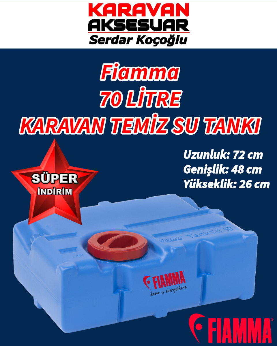 FIAMMA 70 Litre Karavan Temiz Su Tankı