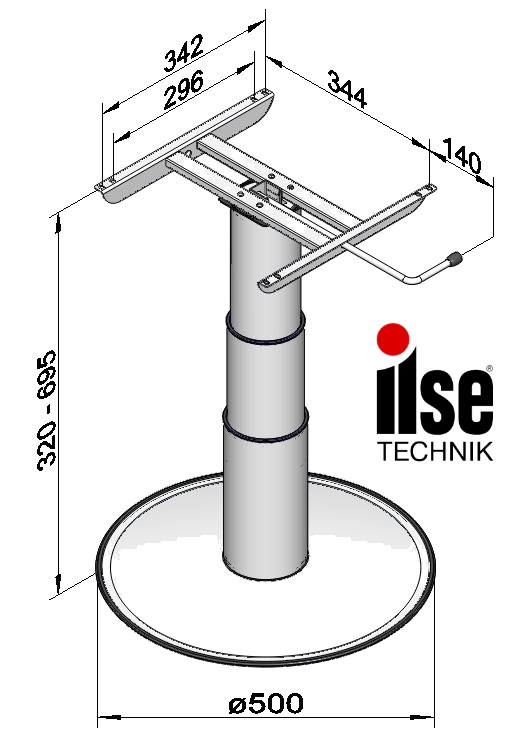 ILSE TECHNIK 7037G06 Yükseklik Ayarlı Teleskobik Masa Ayağı