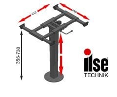 ILSE TECHNIK 5755G06 Zemine Vidalanabilir Yükseklik Ayarlı Ileri Geri Kaydırmalı Karavan Masa Ayağı