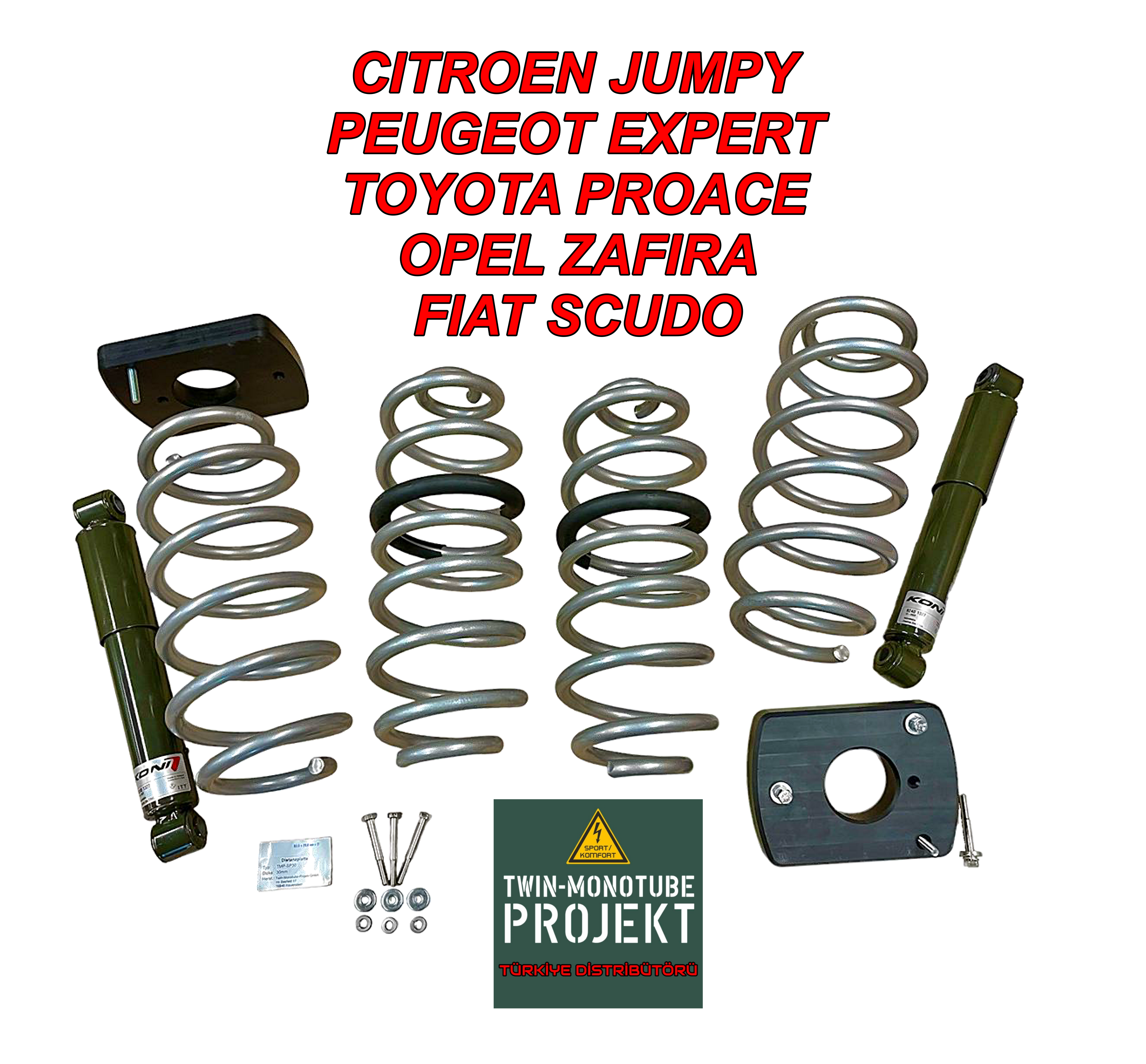 TWIN-MONOTUBE-PROJEKT ''KONFOR VERSİYON'' YÜKSELTME SÜSPANSİYON KİTİ
