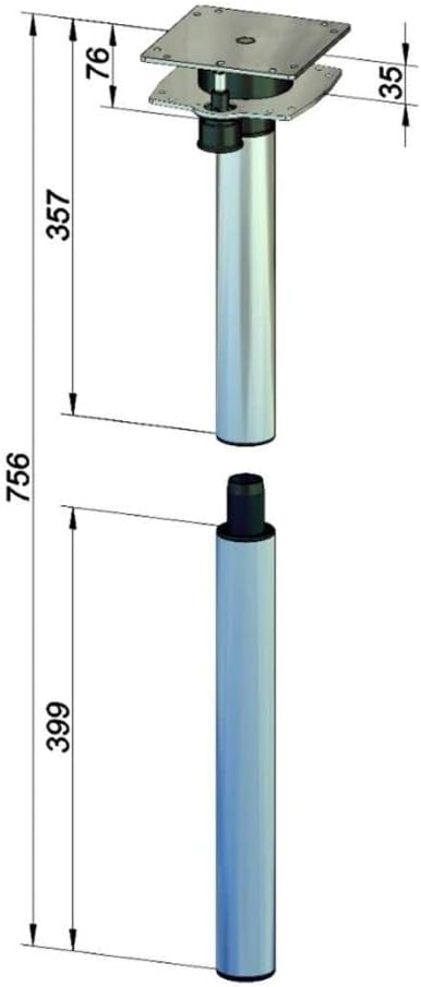 ILSE TECHNIK 6941 GRA-KARAVAN DÖNER TİP MASA AYAĞI-75 cm