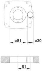 ILSE TECHNIK 6941 GRA-KARAVAN DÖNER TİP MASA AYAĞI-75 cm